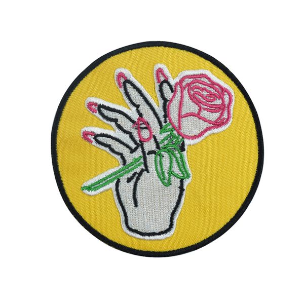 hand holding rose sewing notions embroidery patches iron on for clothing shirts bags fashion custom patch, Black
hand holding rose sewing notions embroidery patches iron on for clothing shirts bags fashion custom patch, Black