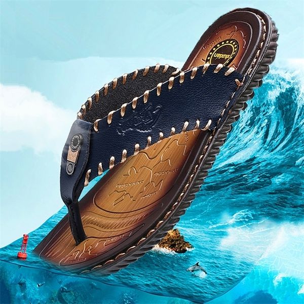 slippers genuine leather summer fashion men flip flops outdoor breathable comfortable flipflops big size 220831, Black
slippers genuine leather summer fashion men flip flops outdoor breathable comfortable flipflops big size 220831, Black