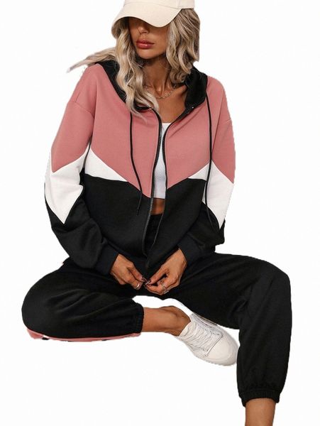 two piece dress color block zip up drop shoulder drawstring hoodie & sweatpants f9zq#, White
two piece dress color block zip up drop shoulder drawstring hoodie & sweatpants f9zq#, White