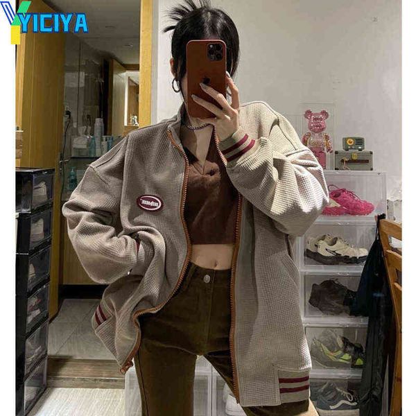 women's jackets yiciya bomber woman varsity jacket zip long sleeve american university baseball jacket female coat winter 2022 vintage, Black;brown
women's jackets yiciya bomber woman varsity jacket zip long sleeve american university baseball jacket female coat winter 2022 vintage, Black;brown