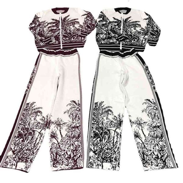 women's tracksuits autumn coconut tree pattern contrast color zipper round neck coat wide leg pants knitted suit fashion and leisure xb, Gray
women's tracksuits autumn coconut tree pattern contrast color zipper round neck coat wide leg pants knitted suit fashion and leisure xb, Gray