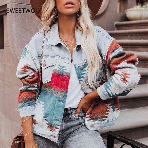 women's jackets retro denim jacket 2021 new long sleeved lapel loose denim stitching woolen jacket female aztec vintage denim stitching, Black;brown
women's jackets retro denim jacket 2021 new long sleeved lapel loose denim stitching woolen jacket female aztec vintage denim stitching, Black;brown