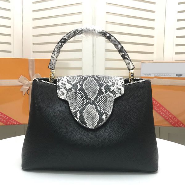 flap capucines handbag tote bag python pattern genuine leather brand letters serpentine women clutch shoulder bags
flap capucines handbag tote bag python pattern genuine leather brand letters serpentine women clutch shoulder bags