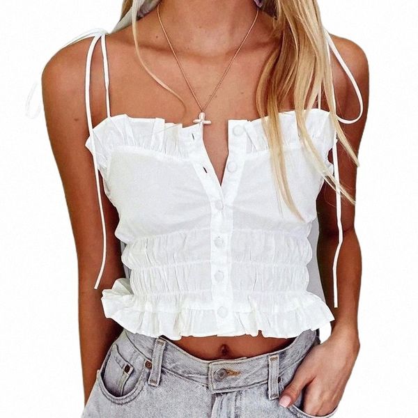women's tanks & camis women's tanks & camis women tie shoulder ruffle button through shirred cami i4gd#, White
women's tanks & camis women's tanks & camis women tie shoulder ruffle button through shirred cami i4gd#, White