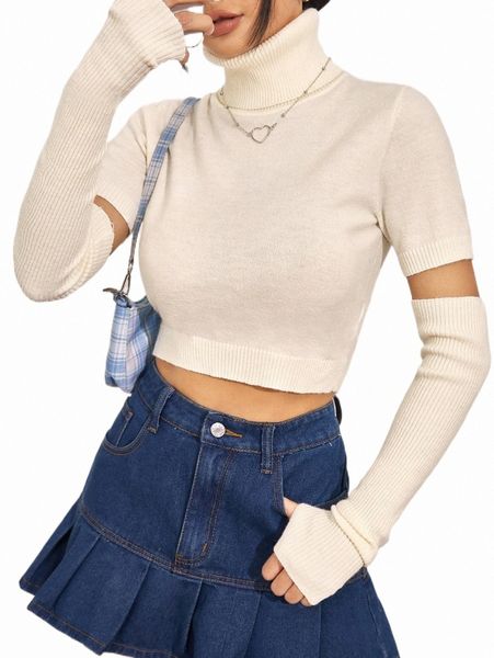 women's sweaters turtleneck knit & arm sleeves 11x8#, White;black 
women's sweaters turtleneck knit & arm sleeves 11x8#, White;black