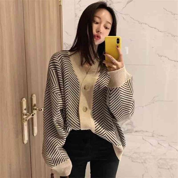 women's sweaters autumn and winter korean color contrast striped sweater women's lazy style loose versatile thick gqn4, White;black
women's sweaters autumn and winter korean color contrast striped sweater women's lazy style loose versatile thick gqn4, White;black