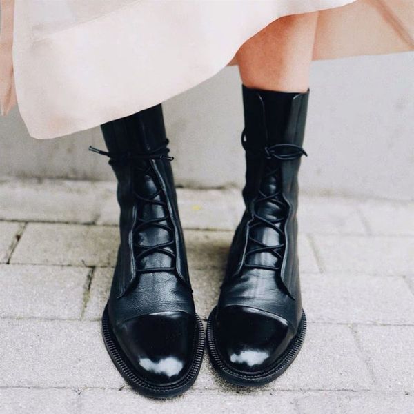 women vintage mid calf boots women's pu leather fashion lace up ladies comfort woman shoes boots casual female footwear 2000 k810, Black
women vintage mid calf boots women's pu leather fashion lace up ladies comfort woman shoes boots casual female footwear 2000 k810, Black