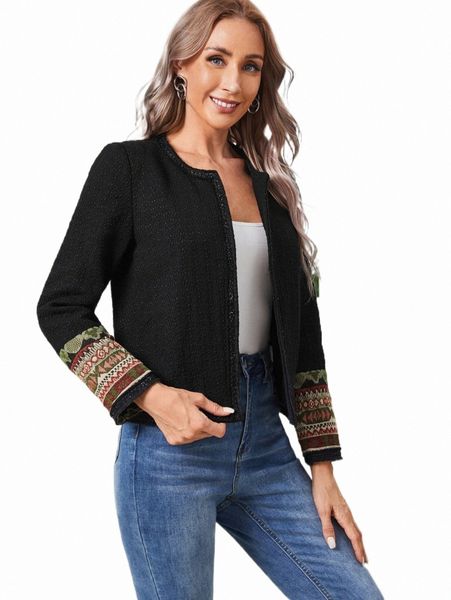 women's down & parkas emery rose geo embroidery open front tweed overcoat b0fs#, Black
women's down & parkas emery rose geo embroidery open front tweed overcoat b0fs#, Black