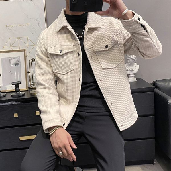 men's jackets winter mens wool trench coat jacket short slim fit casual coats korean solid color steetwear windbreaker turndown collar, Black;brown
men's jackets winter mens wool trench coat jacket short slim fit casual coats korean solid color steetwear windbreaker turndown collar, Black;brown