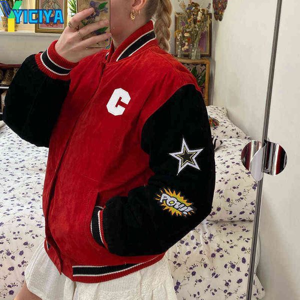 women's jackets yiciya black bomber woman varsity jacket american high street hip hop long sleeve baseball jacket vintage women's, Black;brown
women's jackets yiciya black bomber woman varsity jacket american high street hip hop long sleeve baseball jacket vintage women's, Black;brown