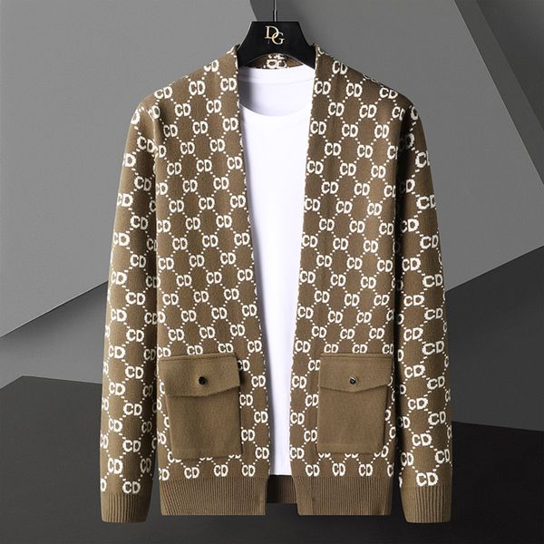 men's jackets luxury letter printed cardigan jacket men designer brand fashion pocket knitted cardigan sweater coat men casual sweater, Black;brown
men's jackets luxury letter printed cardigan jacket men designer brand fashion pocket knitted cardigan sweater coat men casual sweater, Black;brown