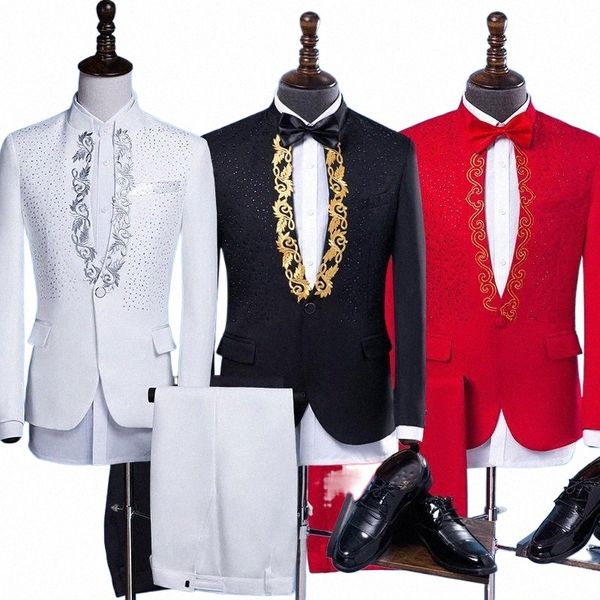men's suits & blazers fashion men suits gold embroidery blazers slim fit red white/black wedding business male tuxedos single buttons s
men's suits & blazers fashion men suits gold embroidery blazers slim fit red white/black wedding business male tuxedos single buttons s