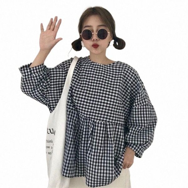 women's blouses & shirts women's blouses & shirts plaid pullover shirt loose 3/4 sleeve round neck bishop sleeves retro doll blous, White
women's blouses & shirts women's blouses & shirts plaid pullover shirt loose 3/4 sleeve round neck bishop sleeves retro doll blous, White