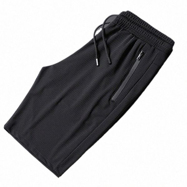 men's shorts ice silks quick drying men casual shorts with zipper pocket daily home travel summer beach a66 men's e1ms#, White;black