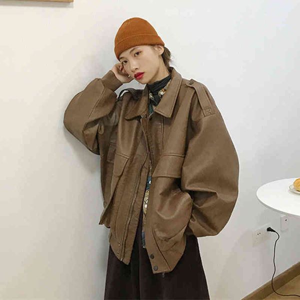 women's jackets 2022 vintage faux leather jackets womens hooded bomber jacket women female winter harajuku streetwear autumn coat outer, Black;brown
women's jackets 2022 vintage faux leather jackets womens hooded bomber jacket women female winter harajuku streetwear autumn coat outer, Black;brown
