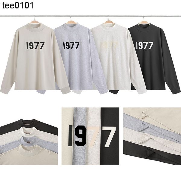 digital 1977 flocking tee hoodies high street round neck loose solid color essential long sleeve t-shirt, Black
digital 1977 flocking tee hoodies high street round neck loose solid color essential long sleeve t-shirt, Black
