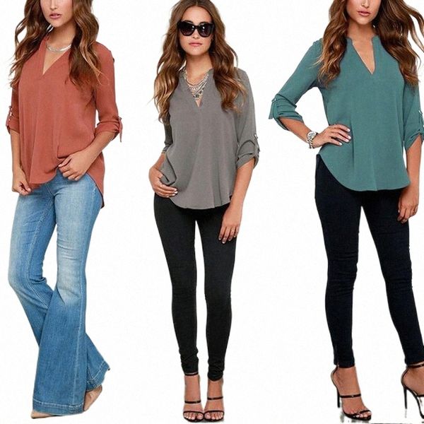 women's blouses & shirts moda mujer chiffon blouse 2021 elegant summer v-neck soft long sleeve s-5xl camisa feminina thin women's, White
women's blouses & shirts moda mujer chiffon blouse 2021 elegant summer v-neck soft long sleeve s-5xl camisa feminina thin women's, White
