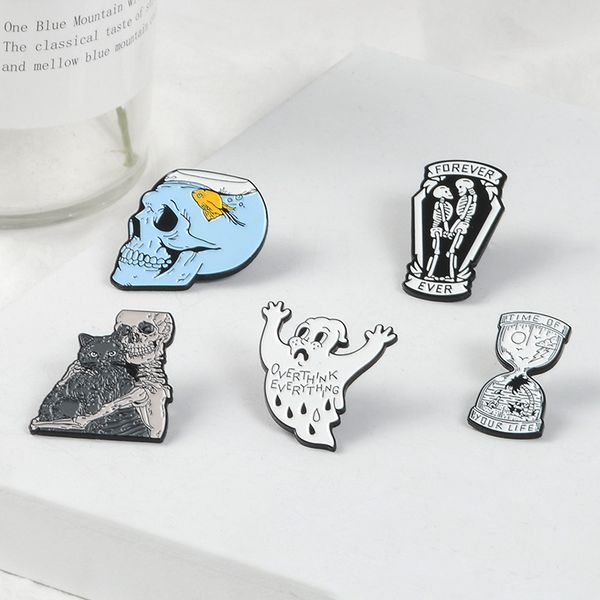 halloween ghost skull skeleton brooch animal cat goldfish sand clock enamel corsage badge alloy letter lapel pins for backpack skirt collar, Gray
halloween ghost skull skeleton brooch animal cat goldfish sand clock enamel corsage badge alloy letter lapel pins for backpack skirt collar, Gray