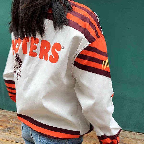 women's jackets orange letter women casual printed colorblock long sleeve oversized sport style bomber jacket coat t220830, Black;brown
women's jackets orange letter women casual printed colorblock long sleeve oversized sport style bomber jacket coat t220830, Black;brown