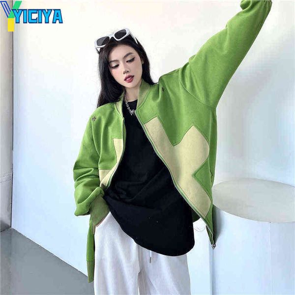 women's jackets yiciya bomber woman varsity jacket green zip long sleeve baseball jacket oversize winter jackets 2022 women coat crop b, Black;brown
women's jackets yiciya bomber woman varsity jacket green zip long sleeve baseball jacket oversize winter jackets 2022 women coat crop b, Black;brown