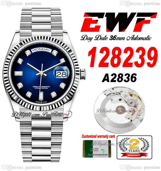 ewf day date 128239 a2836 automatic watch mens ladies 36 fluted bezel blue diamonds dial presidential bracelet same serial card super editio, Slivery;brown
ewf day date 128239 a2836 automatic watch mens ladies 36 fluted bezel blue diamonds dial presidential bracelet same serial card super editio, Slivery;brown