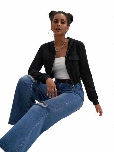 women's hoodies & sweatshirts x talia nichelle flap pocket zip up crop hoodie f3dl#, Black
women's hoodies & sweatshirts x talia nichelle flap pocket zip up crop hoodie f3dl#, Black