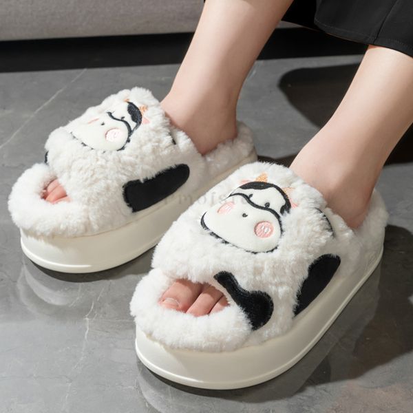 slippers furry women s platform for home cartoon cow female house thick plush warm indoor slides soft cute 220831, Black
slippers furry women s platform for home cartoon cow female house thick plush warm indoor slides soft cute 220831, Black