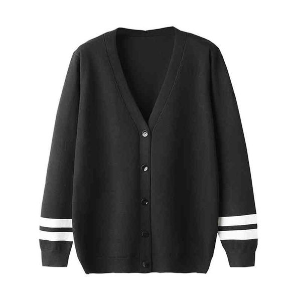 women's sweaters fashion spring and autumn v-neck long sleeve striped contrast knit cardigan for men women roka, White;black
women's sweaters fashion spring and autumn v-neck long sleeve striped contrast knit cardigan for men women roka, White;black