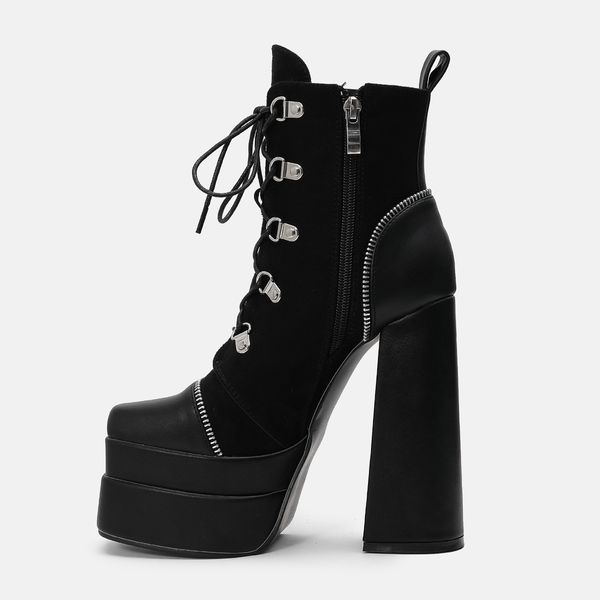 martin women's boots lady's shoes double waterproof platform flock super high heel fashion boots winter square toe thick-heel, Black
martin women's boots lady's shoes double waterproof platform flock super high heel fashion boots winter square toe thick-heel, Black