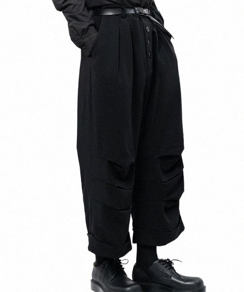 men's pants men's pants black casual wide leg simple spring and summer skirt irregular folds button placket j38e#
men's pants men's pants black casual wide leg simple spring and summer skirt irregular folds button placket j38e#