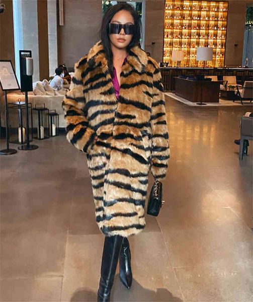 women's cape 2022 faux fur jackets for women autumn winter new street hipster fashion tiger pattern faux fur coat loose thick long over, Black
women's cape 2022 faux fur jackets for women autumn winter new street hipster fashion tiger pattern faux fur coat loose thick long over, Black