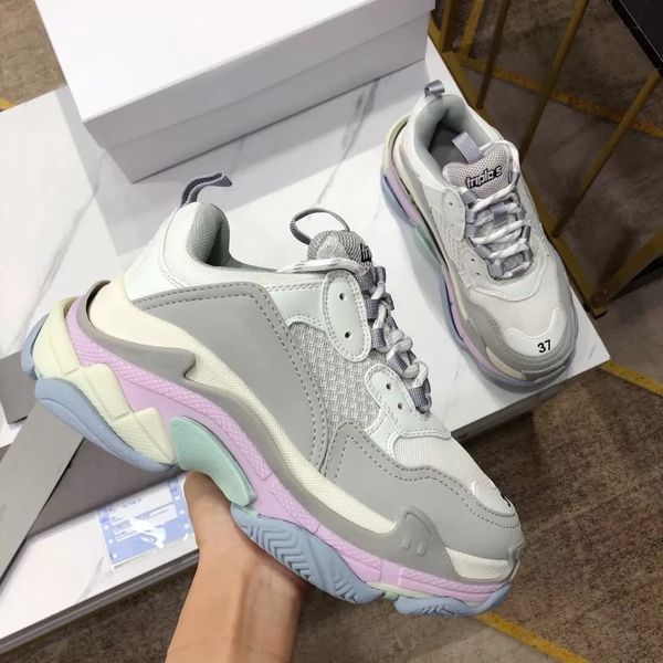 paris triple slipper women mens shoes fashion mixed color genuine leather breathable sneakers platform wedges lace up low vulcanized shoe ru, Black;grey
paris triple slipper women mens shoes fashion mixed color genuine leather breathable sneakers platform wedges lace up low vulcanized shoe ru, Black;grey