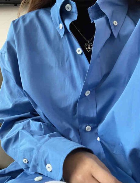 women's blouse shirts 22 early autumn new letter embroidery niche designer fashion versatile blue shirt female personality, White
women's blouse shirts 22 early autumn new letter embroidery niche designer fashion versatile blue shirt female personality, White