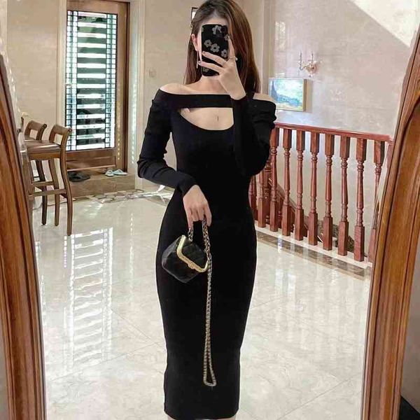 casual dresses autumn french black medium high collar slim knit dress women's bottomed long skirt me29, Black;gray
casual dresses autumn french black medium high collar slim knit dress women's bottomed long skirt me29, Black;gray