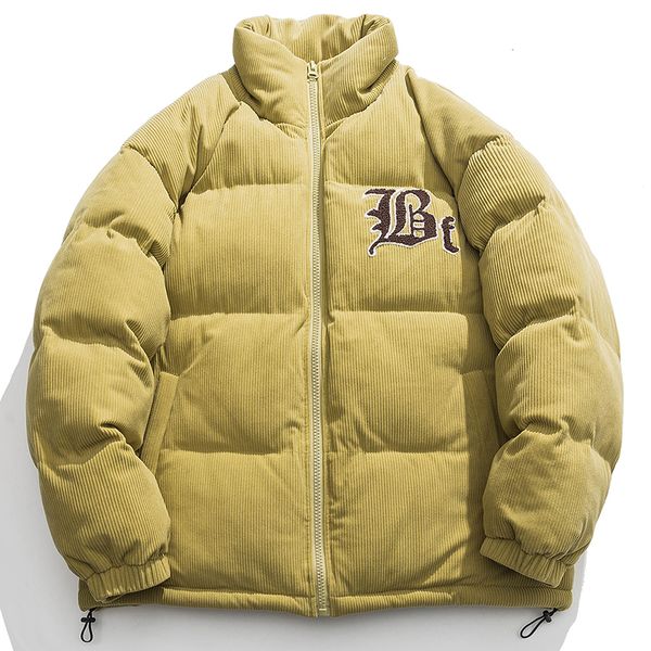 men's down parkas winter corduroy cotton padded jacket men letter embroidery bubble coat fashion korean street baggy parka outerwear cl, Black
men's down parkas winter corduroy cotton padded jacket men letter embroidery bubble coat fashion korean street baggy parka outerwear cl, Black