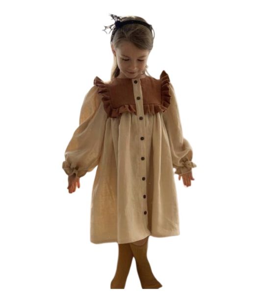 fashion girls cotton linen dresses ins kids falbala long sleeve dress 2023 palace style children princess clothings a9419, Red;yellow
fashion girls cotton linen dresses ins kids falbala long sleeve dress 2023 palace style children princess clothings a9419, Red;yellow