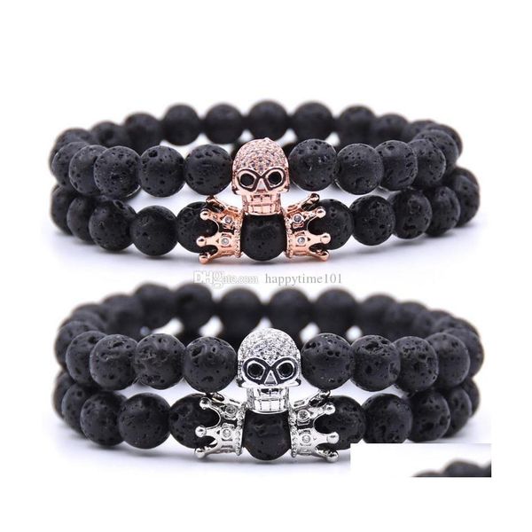 charm bracelets 2pcs/set crown skl natural stone bracelet lava beads volcanic rock essential oil diffuser bangle jewelry hand string dhrg8, Golden;silver
charm bracelets 2pcs/set crown skl natural stone bracelet lava beads volcanic rock essential oil diffuser bangle jewelry hand string dhrg8, Golden;silver