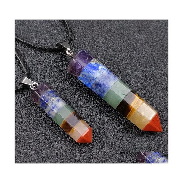 pendant necklaces 7 chakra hexagonal cone pendant assorted mixed gem stone amethyst tiger eye yoga healing reiki energy column pendu dhsrp, Silver
pendant necklaces 7 chakra hexagonal cone pendant assorted mixed gem stone amethyst tiger eye yoga healing reiki energy column pendu dhsrp, Silver