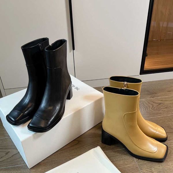 the crowd small row leather thick high heel short boots for women french side zipper square head thin new martin boots
the crowd small row leather thick high heel short boots for women french side zipper square head thin new martin boots