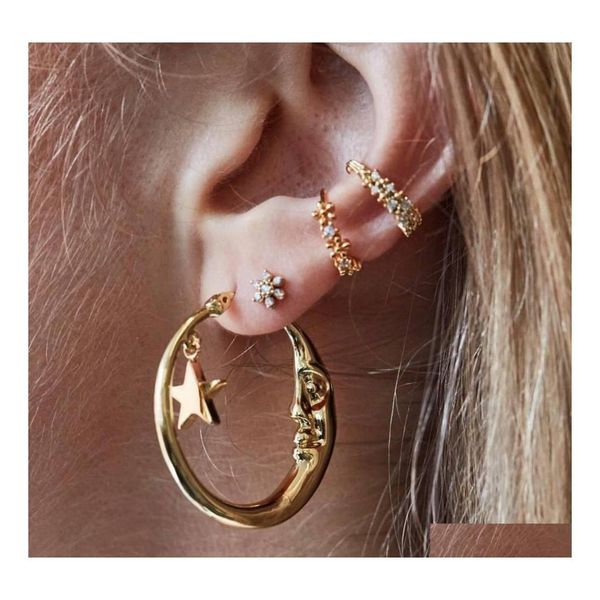 stud europe fashion jewelry earrings set punk cshaped diamond studded moon star stud 4pcs/set drop delivery dhkk2, Golden;silver
stud europe fashion jewelry earrings set punk cshaped diamond studded moon star stud 4pcs/set drop delivery dhkk2, Golden;silver
