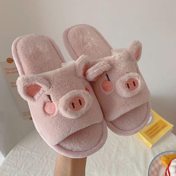 slippers winter women lovely cartoon pig soft plush slides flat heel footwear flip flops indoor outside home warm 221130, Black
slippers winter women lovely cartoon pig soft plush slides flat heel footwear flip flops indoor outside home warm 221130, Black