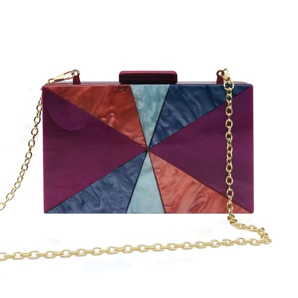 evening bags designer clutch purse multi-color triangle patchwork acrylic bag wedding bridal handbag luxury messenger wallet 221130
evening bags designer clutch purse multi-color triangle patchwork acrylic bag wedding bridal handbag luxury messenger wallet 221130