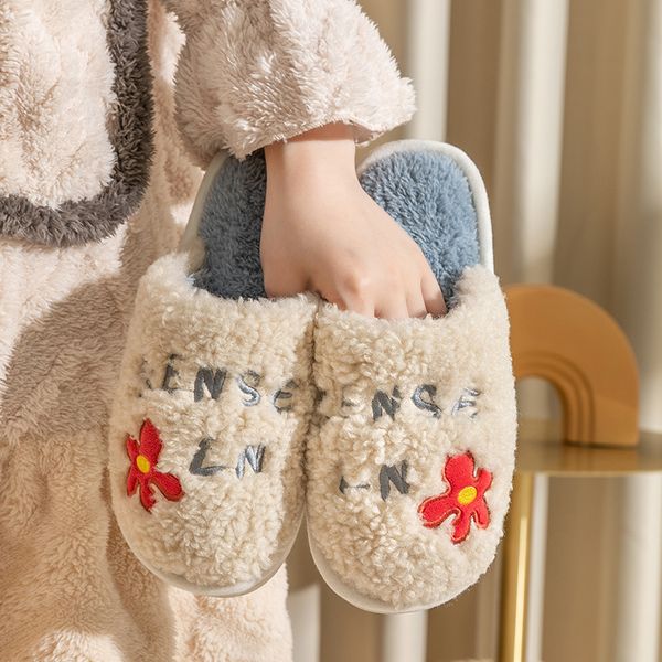 slipper warm cute flower ebroidery couple winter shoes soft plush anti slip boys girls indoor home slides female footwear 221130, Black
slipper warm cute flower ebroidery couple winter shoes soft plush anti slip boys girls indoor home slides female footwear 221130, Black