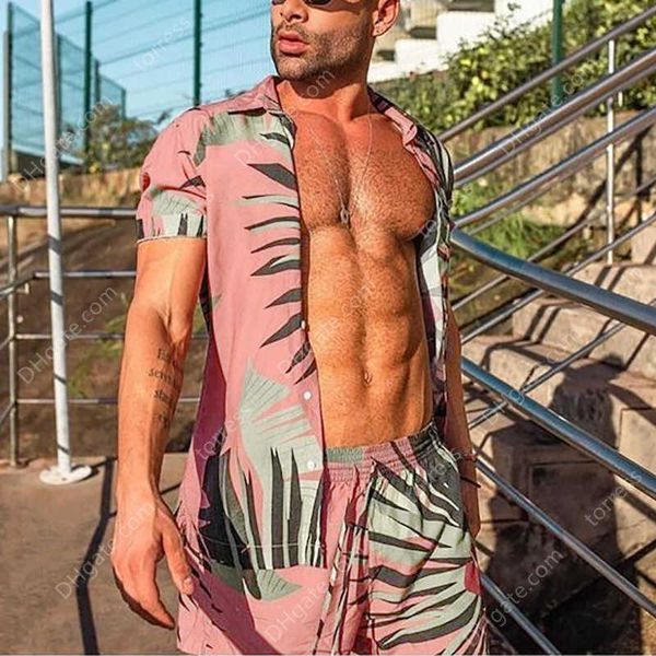 tracksuits fashion hawaiian printed men sets summer yellow flower short sleeve button shirt beach shorts holiday casual mens suit 2 pieces, Gray
tracksuits fashion hawaiian printed men sets summer yellow flower short sleeve button shirt beach shorts holiday casual mens suit 2 pieces, Gray