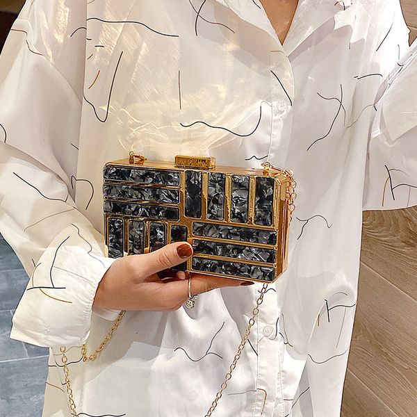 evening bags women's luxury handbags marbled dinner clutch fashion designer crossbody female shoulder 221130