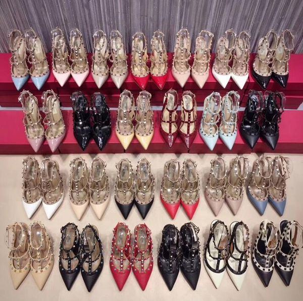 rivets high heels brand sandals gold wedding shoes multiple colors 8cm 10cm 12cm thin heel pointed shiny patent leather black matte women�
rivets high heels brand sandals gold wedding shoes multiple colors 8cm 10cm 12cm thin heel pointed shiny patent leather black matte women�