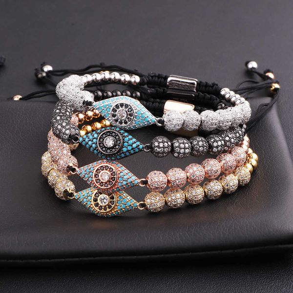 bracelet chain design luxury blue cz micro pave ball eye charm stainless steel beads friendship macrame adjustable bacelet men women, Black
bracelet chain design luxury blue cz micro pave ball eye charm stainless steel beads friendship macrame adjustable bacelet men women, Black