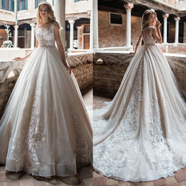 glamorous a-line wedding dresses bateau 3d applicant with beaded short sleeves layered tulle court gown custom made plus size bridal dress v, White
glamorous a-line wedding dresses bateau 3d applicant with beaded short sleeves layered tulle court gown custom made plus size bridal dress v, White