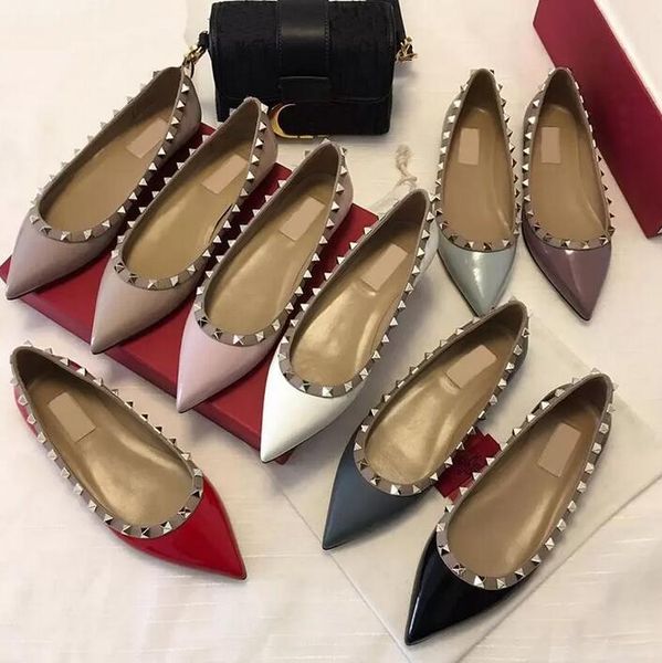 designer shoes loafers rivets pointed genuine leather women's wedding shoes shallow nude black white red shiny patent leathes sandals w
designer shoes loafers rivets pointed genuine leather women's wedding shoes shallow nude black white red shiny patent leathes sandals w