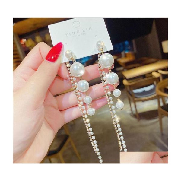 dangle chandelier trendy elegant created big simated pearl long earrings pearls string statement drop for women wedding party gift dhxh1, Silver
dangle chandelier trendy elegant created big simated pearl long earrings pearls string statement drop for women wedding party gift dhxh1, Silver